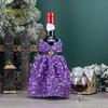 Рождественский чехол для винной бутылки с пайетками, рукава для бутылки шампанского, платье для винной бутылки, принадлежности для рождественской свадьбы, вечеринки по случаю дня рождения