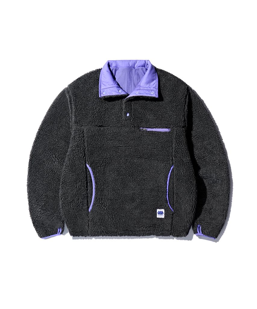 MADDEN Sherpa Reversible Pullover Jacket Charcoal