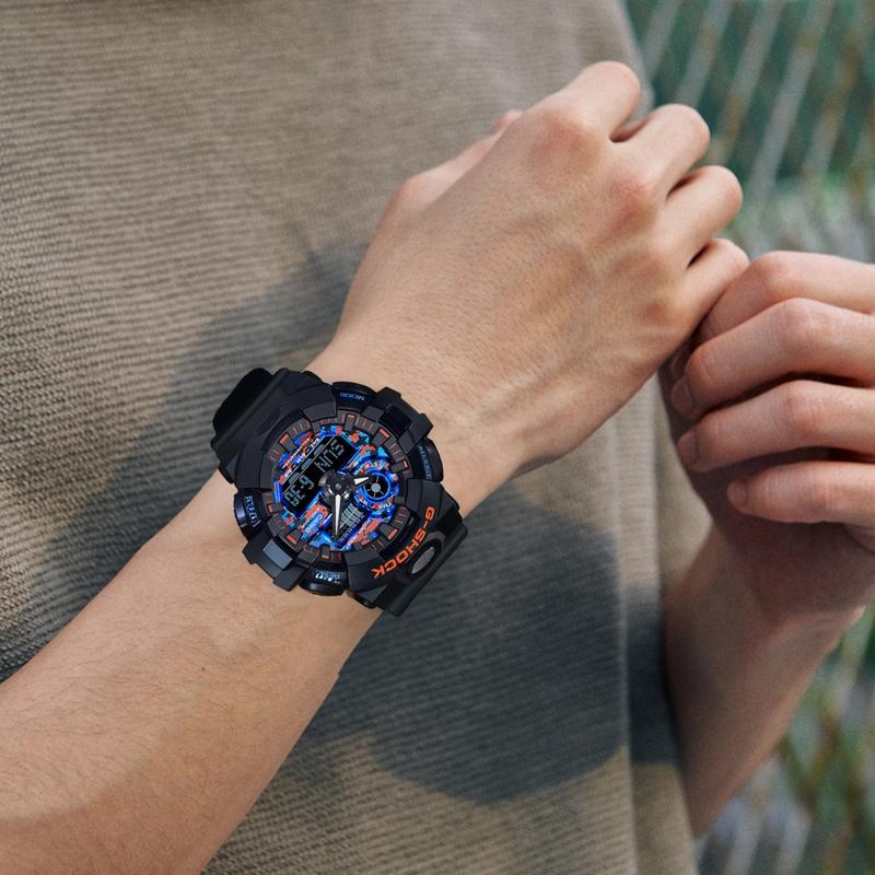 Casio CASIO G-SHOCK Серия City Battle, ночная битва, неоновый модный уличный камуфляж, кварцевый механизм, полимерный ремешок, японские и GA-700CT-1APR