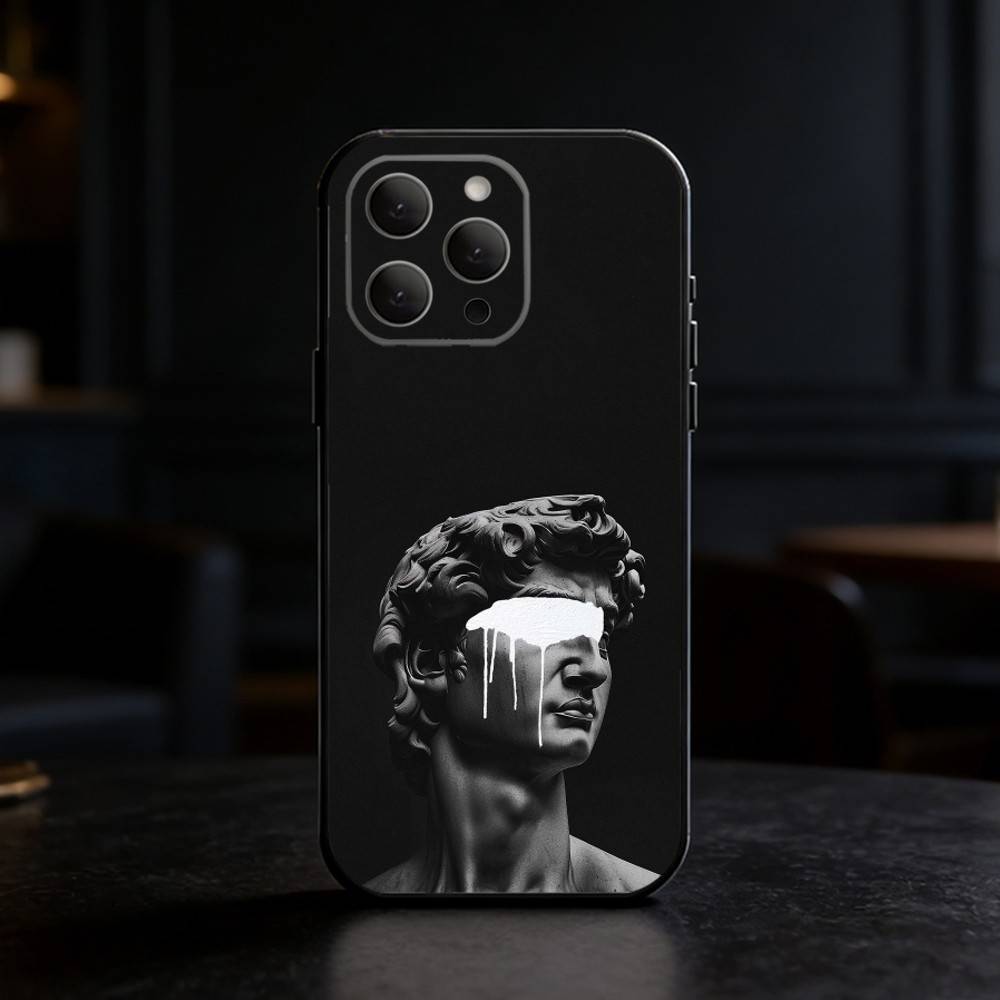 Art Aesthetic David Eyes Phone Case For iPhone 17,16,15,14,13,12,11 Plus,Pro,Max,Mini Silicone black Soft Cover