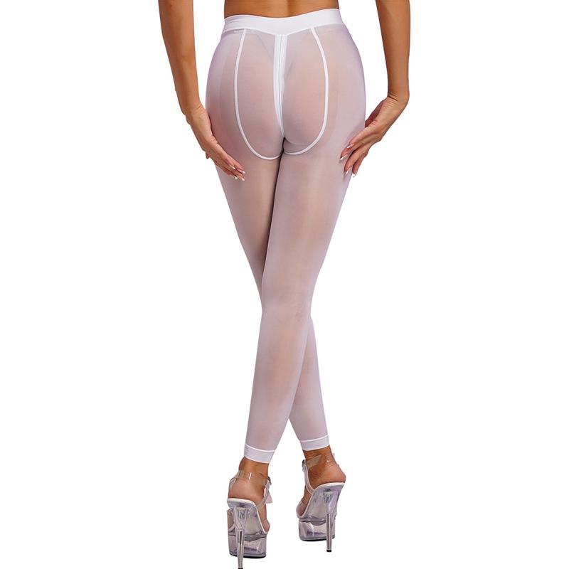 Женские прозрачные эластичные прозрачные колготки с застежкой-молнией и эластичным поясом, леггинсы