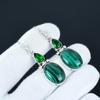 Elegant Malachite & Green Tourmaline Gemstone Earrings, 925 Sterling Silver Earrings, Antique Jewelry, Dangle Drop Earrings For Love Gifts