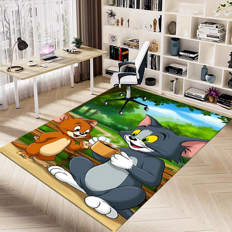 1pc Tom and Jerry Carpet, for Home & Office Decor, Desk Chair Carpet, Festive GiftL1328