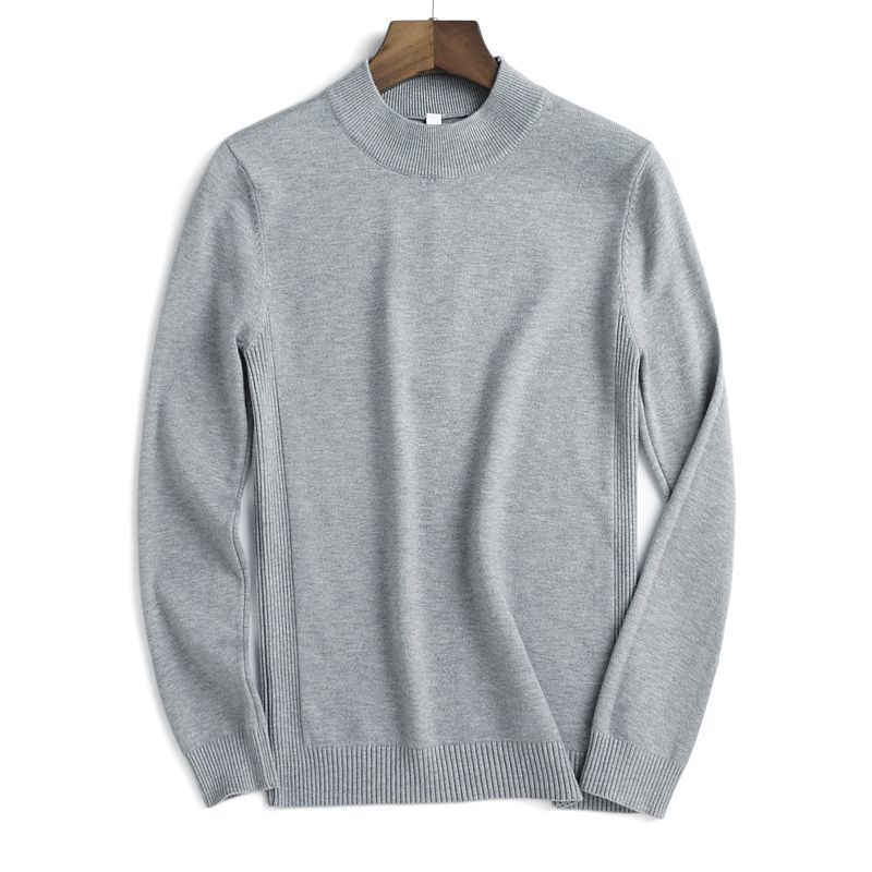 Осенне-зимний высококачественный мужской свитер, мужской пуловер с полувысоким воротником, мягкий и теплый вязаный свитер