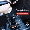 Right Angle Coiled USB C to USB C Data Cable,90° Retractable Charger Cord for Car,Type C Fast Charging Wire for iPhone,Samsung