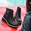 Women Shoes with Heel Boots Ankle Autumn British Style Leather Thick Fur Ladies Short Boot Winter Footwear