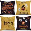 European and American Cartoon Printed Linen Pillowcase Halloween Sofa Set Household Supplies