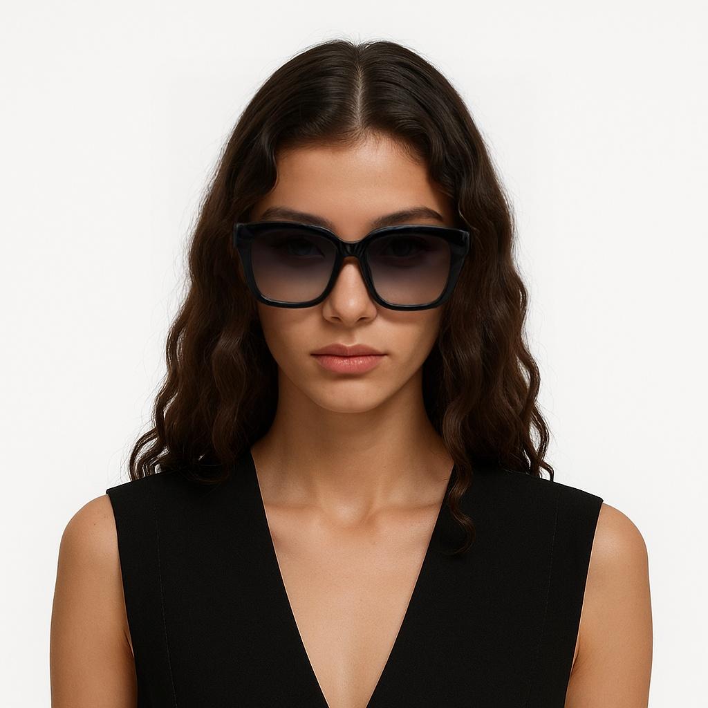Gucci Logo Minimalist Series Fashion Style Holiday Travel Universal Square Sunglasses Unisex sunglasses Black Dark-Blue-Gradient GG1338SK-003