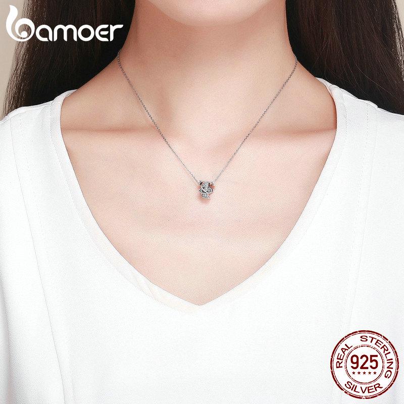 BAMOER Натуральная стерлингового серебра 925 пробы Буква T Алфавитные бусины Подвески подходят для браслетов и браслетов DIY