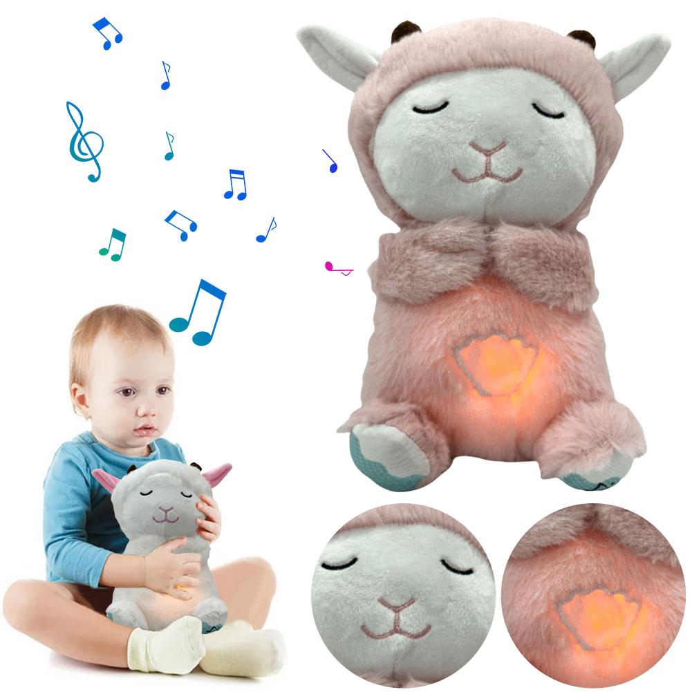 Милая музыкальная игрушка для сна с музыкой, подсветкой и ритмичным дыхательным движением, плюшевая набивная игрушка, музыкальная игрушка для новорожденных