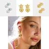 Retro Metal Star Heart Dangle Earrings Elegant Alloy Unisex Jewelry