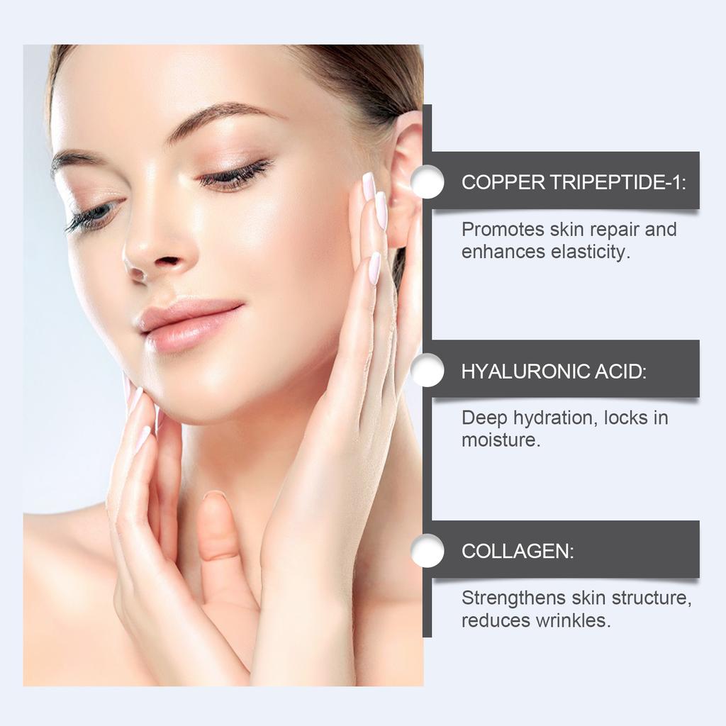 OUHOE Copper Peptide Repair Serum Увлажняющая и увлажняющая сыворотка для лица Смягчающая и увлажняющая синяя медная пептидная сыворотка