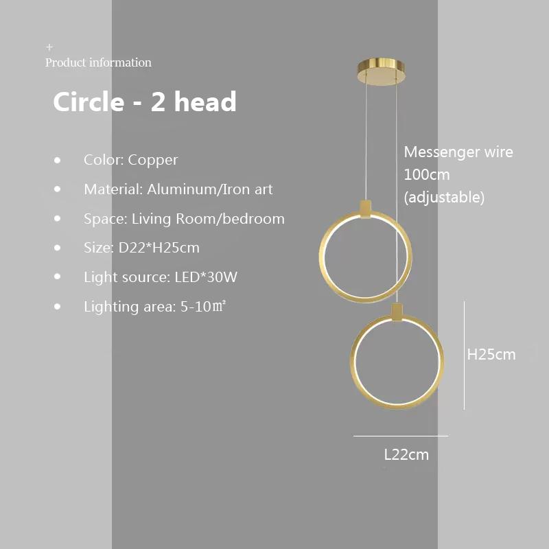 Современная светодиодная минималистская подвесная люстра для спальни, ресторана, гостиной, золотая, черная, подвесная лампа, декоративные светильники