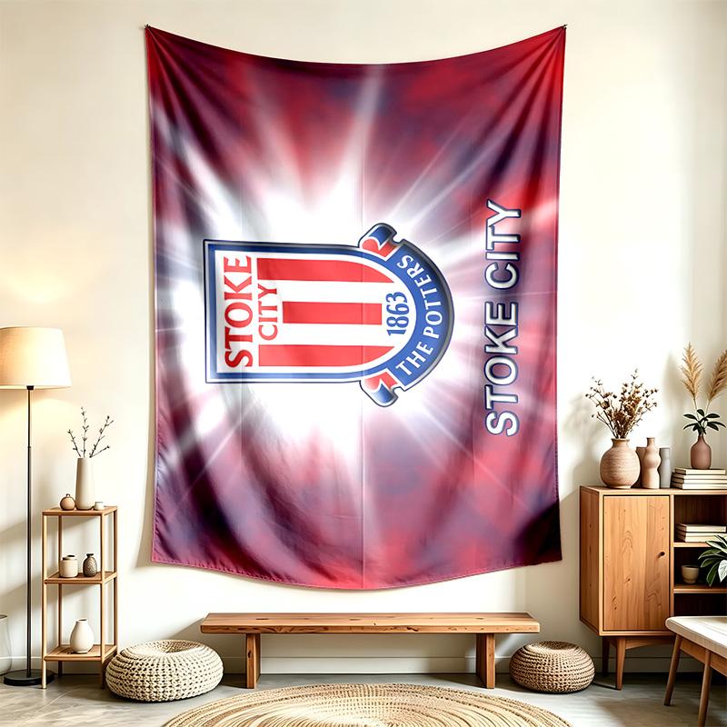 Stoke City Football Club (1) Tapestry Suitable For Decorating Homes Dorms And Bedrooms Soft To The Touch And A Perfect Gift For Friends And Family