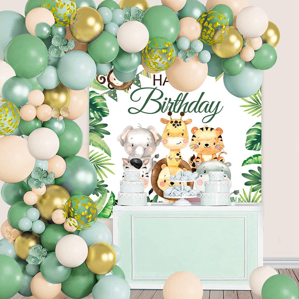 Jungle Animal Balloon Background Set Jungle Safari Birthday Party Decoration Kids Boy Birthday Party Supplies Baby Shower Decor