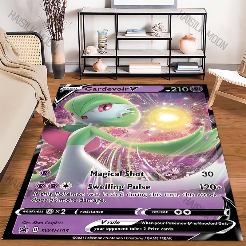 15 SIZES P-Pokemon Mimikyu Gardevoir Cards Print Carpets Bedroom Living Room Sofa Study Rug Children's Room Large Decorative Mat