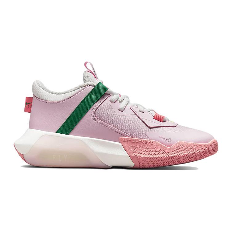 New Nike Air Zoom Crossover Anti Slip Wear Resistant Mid Top Children's Basketball Shoes Pink White Teenagers DC5216-602