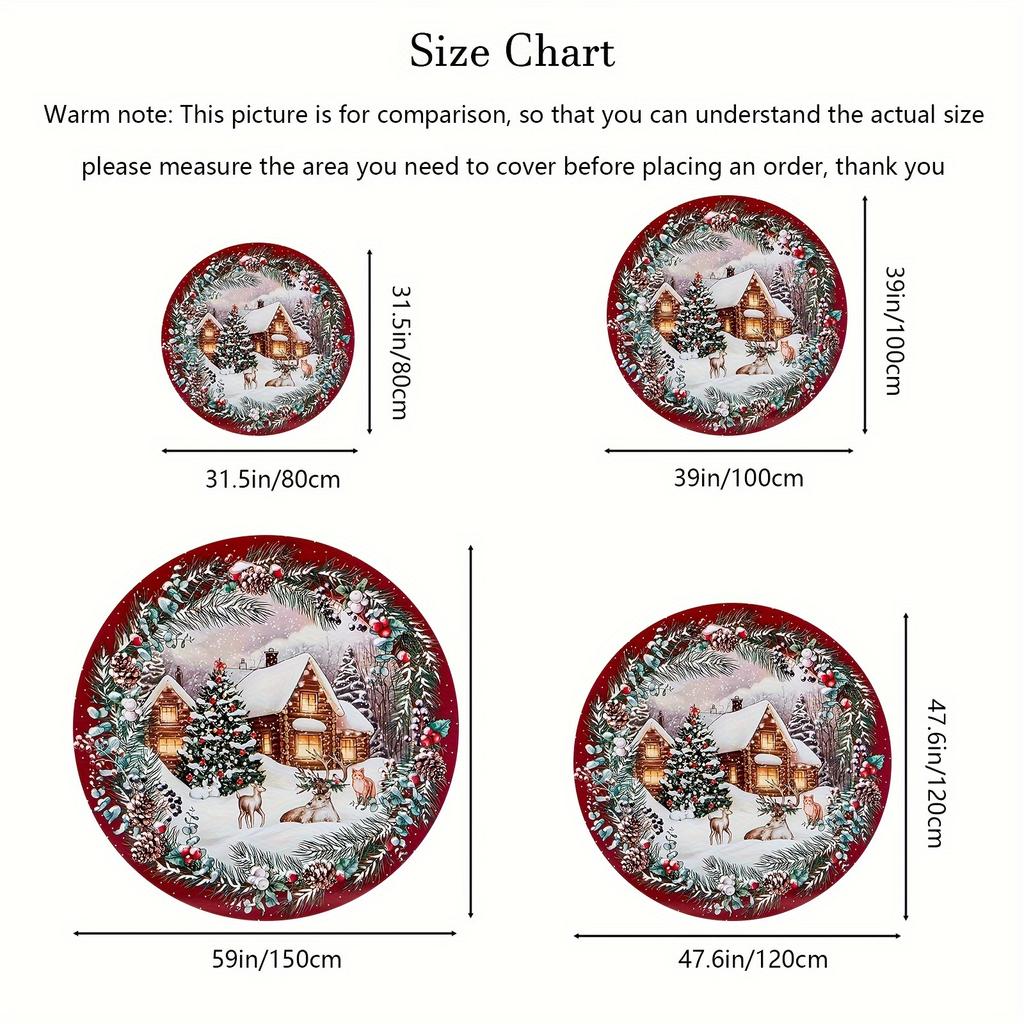 1Pcs Christmas Snowman Pattern Round Area Rug Indoor Non-Slip Washable Fiber Carpet Soft Comfortable Mat For Bedroom Living Room