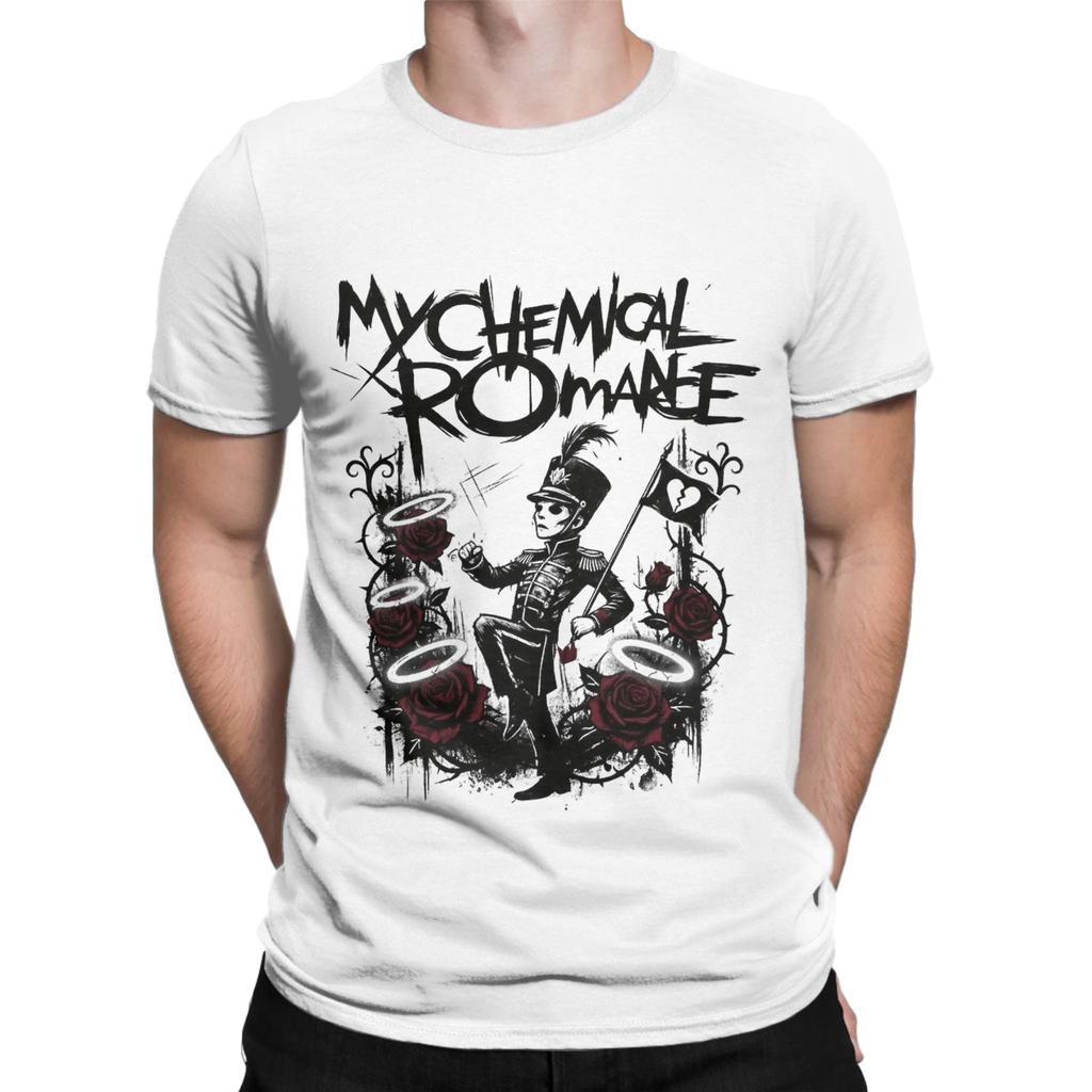 Мужская футболка My Chemical Romances  Смешные футболки с коротким рукавом и круглым вырезом 100% хлопок Летняя одежда