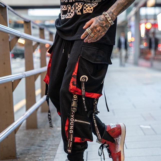 Мужские брюки уличные хип-хоп лямки брюки мужские брюки модные мужские брюки