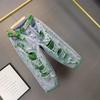 Summer Beaded Ripped Contrast Color Non-elastic Loose Personality Thin Jeans