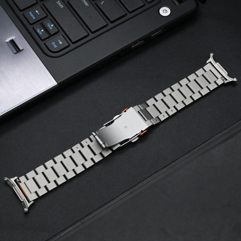 1шт роскошный титановый ремешок для часов 49 мм ультра-бесшовный изогнутый конец браслета