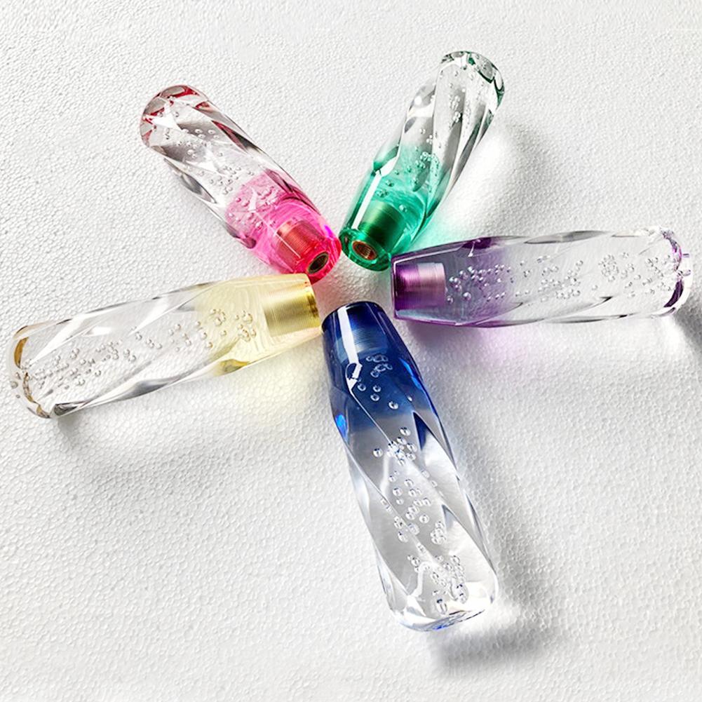 Ручка переключения передач для автомобиля, ручка переключения передач, ручка переключения передач, кристалл, прозрачный пузырь, фиолетовый, синий, рычаг переключения передач, 10 см