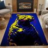 "Colorful Leopard on Blue Background" Patterned carpet, non slip mat suitable for living room and bedroom sofas