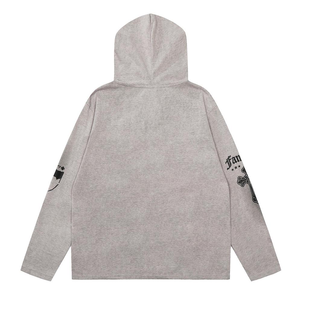 Women's 2026 Spring Retro Gothic Sheer Hooded Long Sleeve Cover-Up Shirt