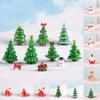 1PC Figurines Christmas Tree Miniatures Fairy Garden Decor Decoration Gift Snowman Christmas Santa Claus Resin