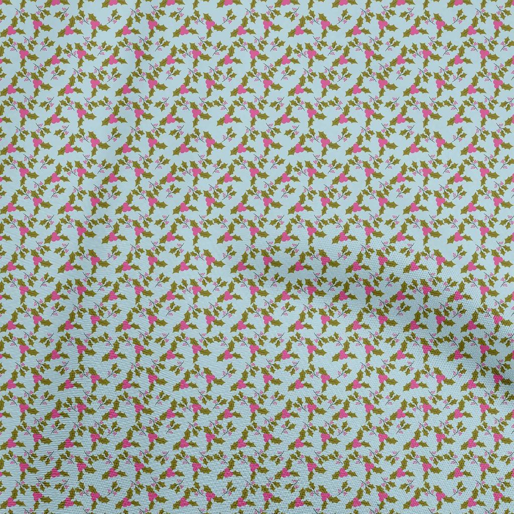 oneOone Cotton Flex Light Blue Fabric Christmas Diy Clothing Quilting Fabric Print Fabric By Yard 40 Inch