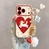 Новогодний чехол для iPhone с горошком и сердцем для Apple 17 - Дизайн с ремешком в стиле легкой роскоши, Нишевый стиль для iPhone 16 Pro, Мультяшная версия
