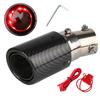 Universal Car Modified Carbon Fiber Tail Pipes With Red/Blue LED Flaming Luminous Car Exhaust Muffler Pipe 63-65mm