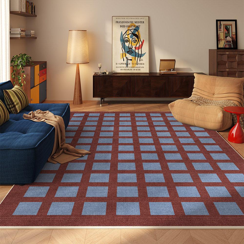Modern Fashion Style Living Room Carpet Geometric Retro Decoration Home Rough Surface Non-slip Rug Bedroom Cloakroom Floor Mat