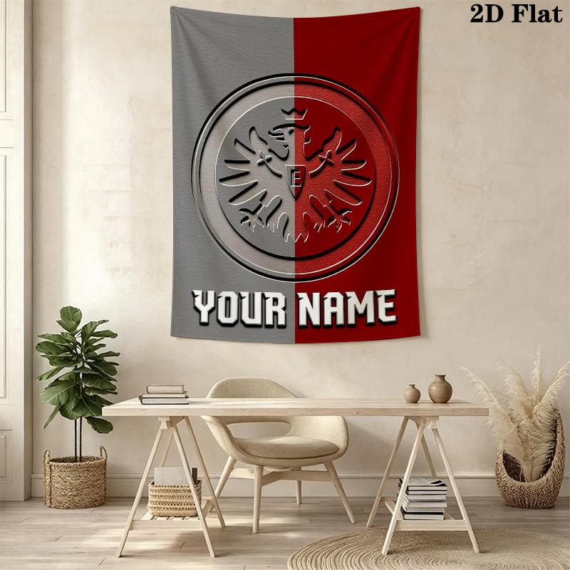 Custom Name Eintracht Frankfurt Wall Tapestry Aesthetic Wall Hanging Printed Fabric Blanket Decorative Tapestries for Bedroom Living Room Home Decor
