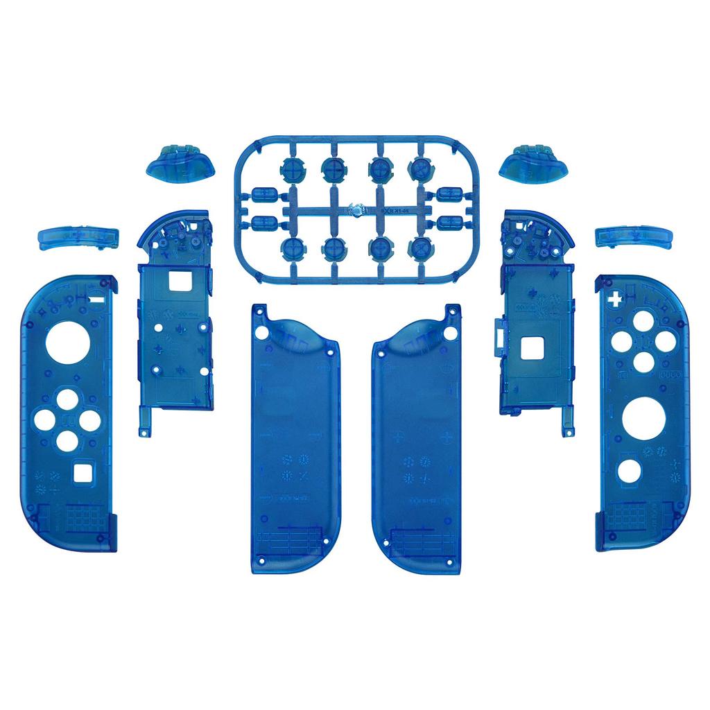 eXtremeRate Switch Replacement Shell Compatible with Clear Handheld Controller Housing Case Compatible with Switch and Switch with Full Set of Buttons