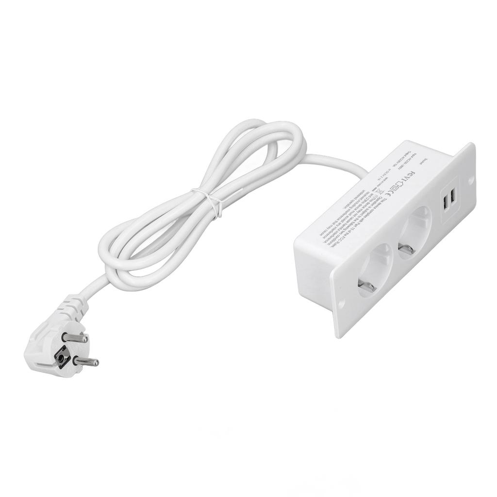 Встраиваемая розетка, 2 порта USB, 2 порта 10 А, настольная розетка, сетевой концентратор с кабелем 1,5 м.