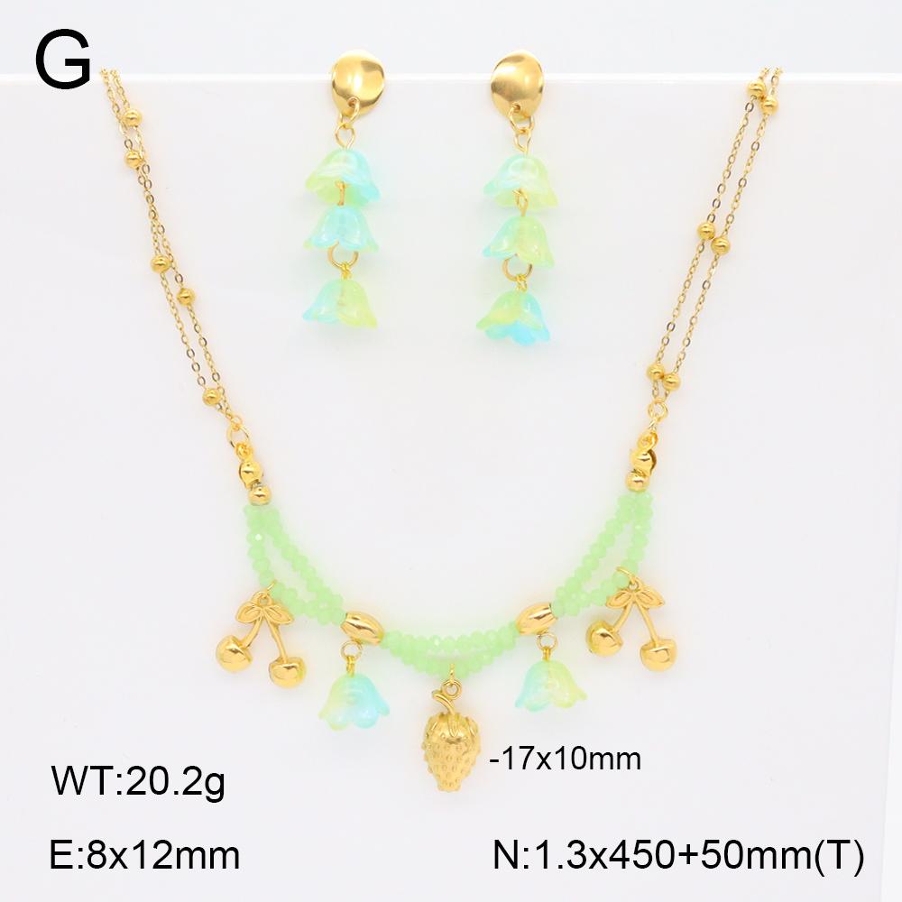 Stainless Steel Gold Flower Set Women 4pcs Necklace Earrings Bracelet Ring Cubic Zirconia Luxury Wedding Party Anniversary Gift