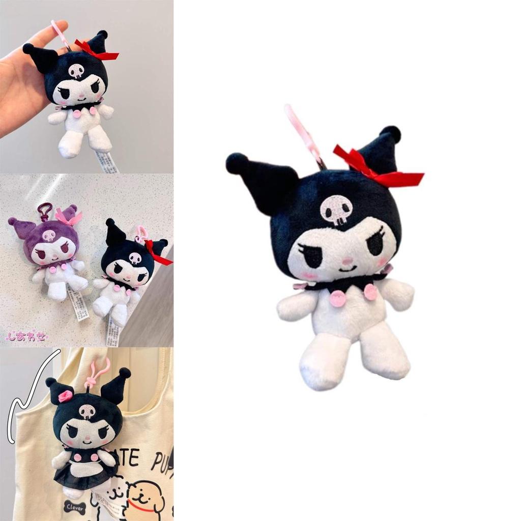 Оригинальный плюшевый брелок Sanrio Kuromi, милый мультяшный маленький дьяволенок, подвеска на сумку, подарок