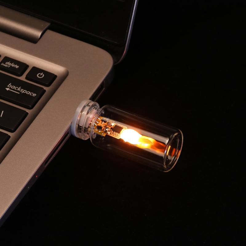 1 Набор Имитация Пламени USB Мерцающий Светодиодный Свеча Ночник из Матового Прозрачного Стекла с Пультом Дистанционного Управления для Автомобиля Домашнего Декора