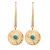 [Q8077] - Gold Plated 'Cléopatra' Turquoise Gold Earrings - 12 Mm