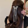 Rhinestone Butterfly Pearl Fringe Hairpin Fashionable Temperamental Hair Claw Clip Headwear Hair Accessory for Women