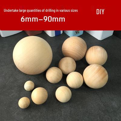 Ручная работа, круглые бусины из массива дерева - Аксессуары для рукоделия DIY, Большие, под покраску, Натуральная деревянная отделка