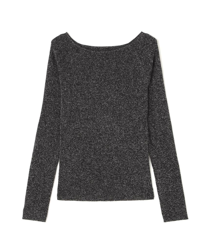 Natural Beauty Basics Black Lamelli Boat Neck Sweater Women's