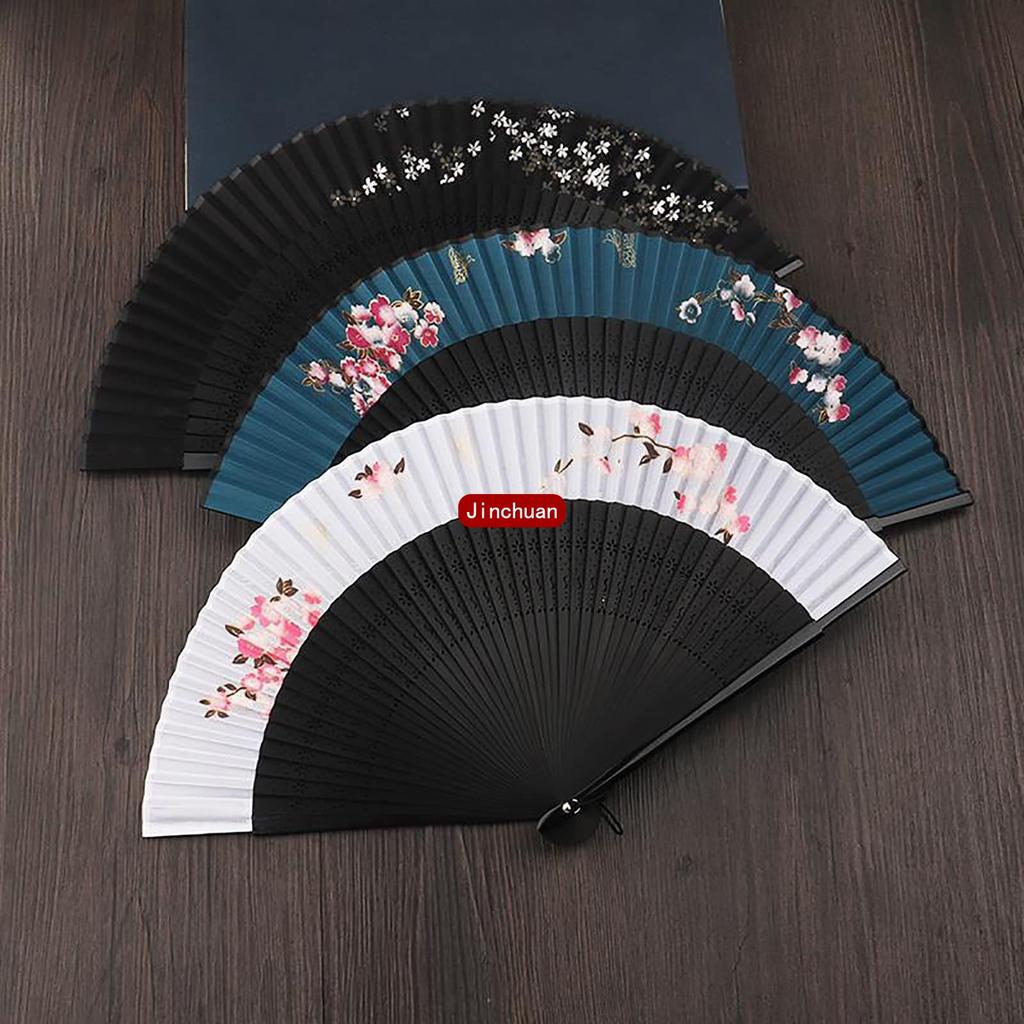 Jinchuan Складной Премиум Бизнес со Складным Чехлом и Оригинальным Японским Дизайном Сакуры и Кролика и Женский Веер с Сакурой, Стиль,