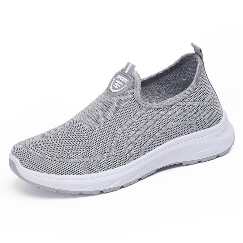 Women's Breathable Flyknit Sneakers Comfortable Slip-On Walking Shoes Lightweight Casual Athletic Mesh Shoes
