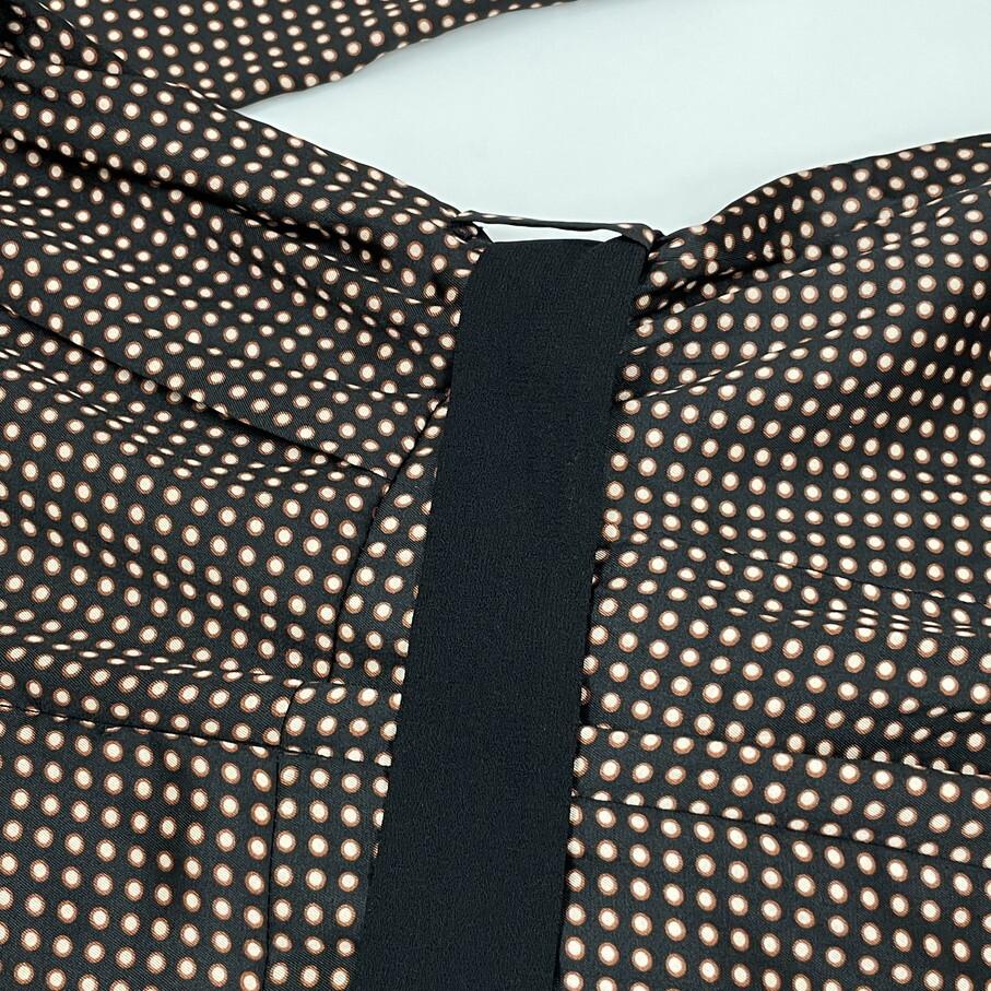 Used ZARA / XS / Black / Long-sleeved dress / Mini dress / Belted / Gold heart / New with tags / Adult cute / Polka dot fabric / Daily wear / Scarf /