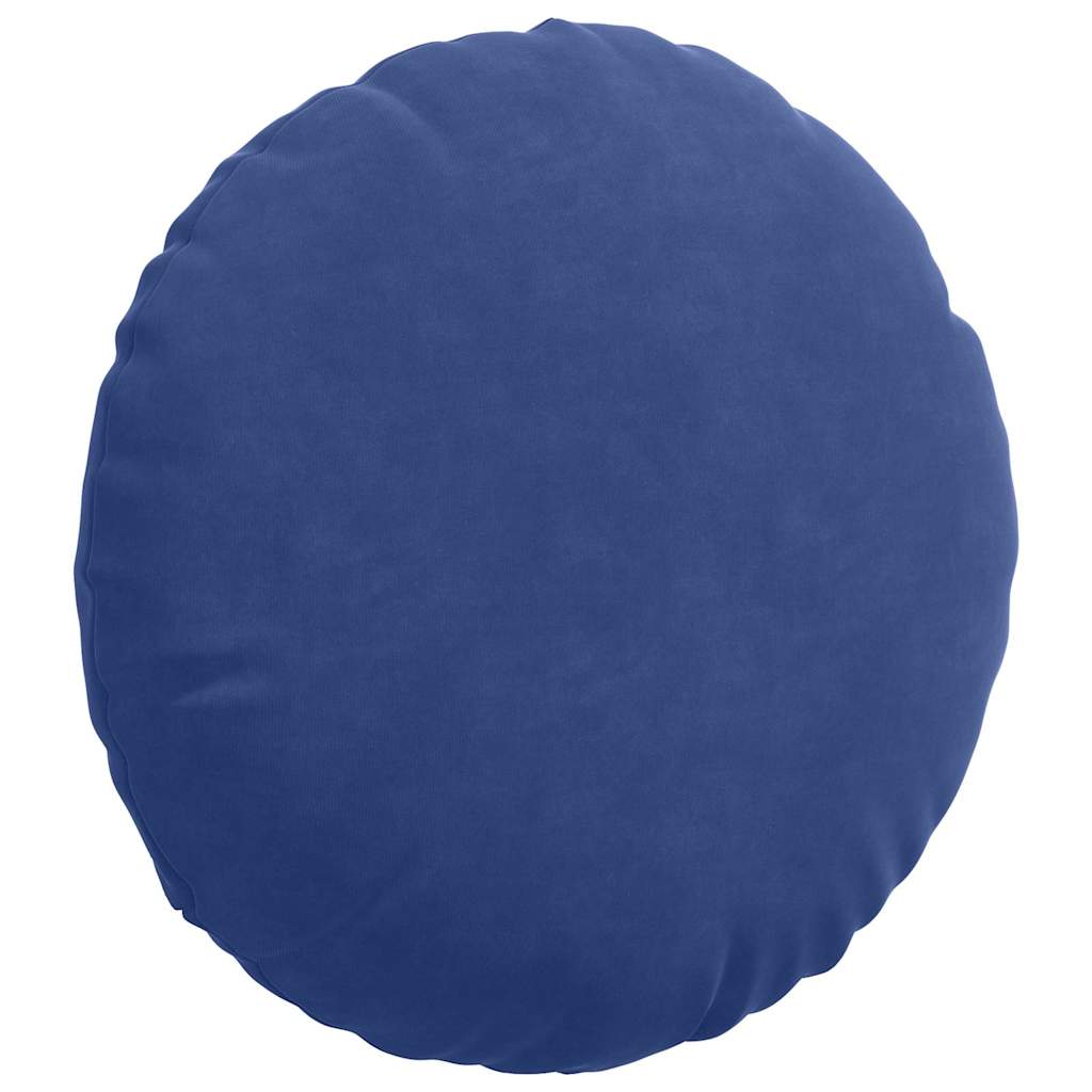 Seat Cushion Set 2 pcs Police Blue Ø 40 x 13 cm Velvet