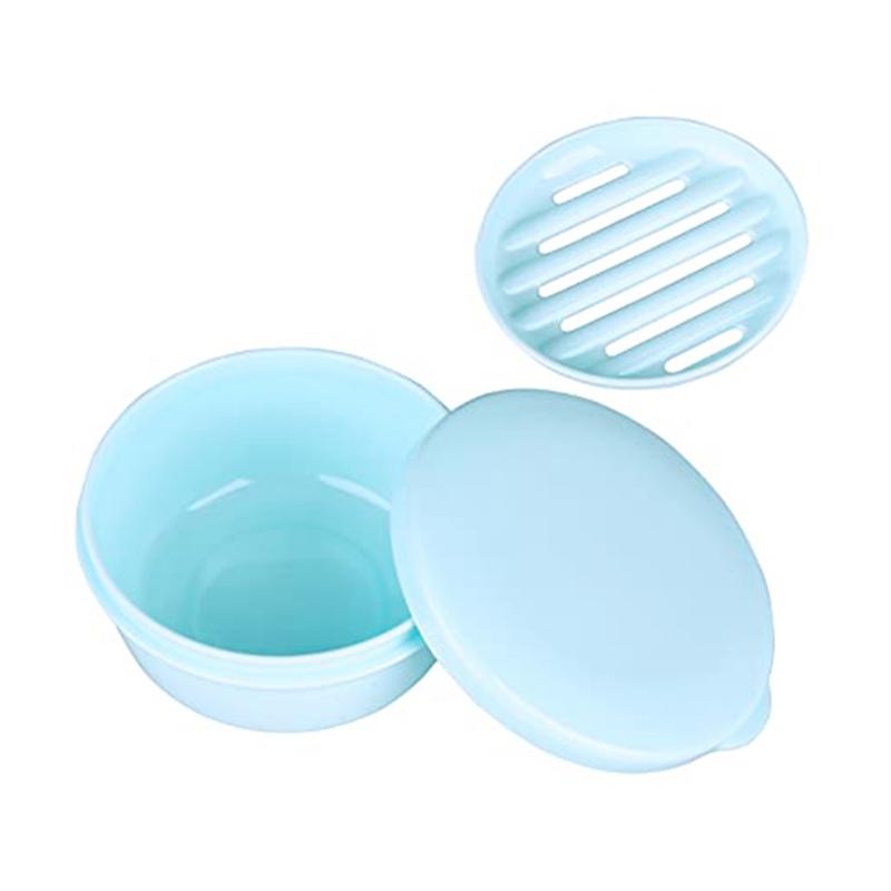 Portable Round Soap Dishes Plastic Soap Container With Lid Leak-Proof Drain Soap Box Holder For Home Traveling Outdoor Hiking Camping Gym
