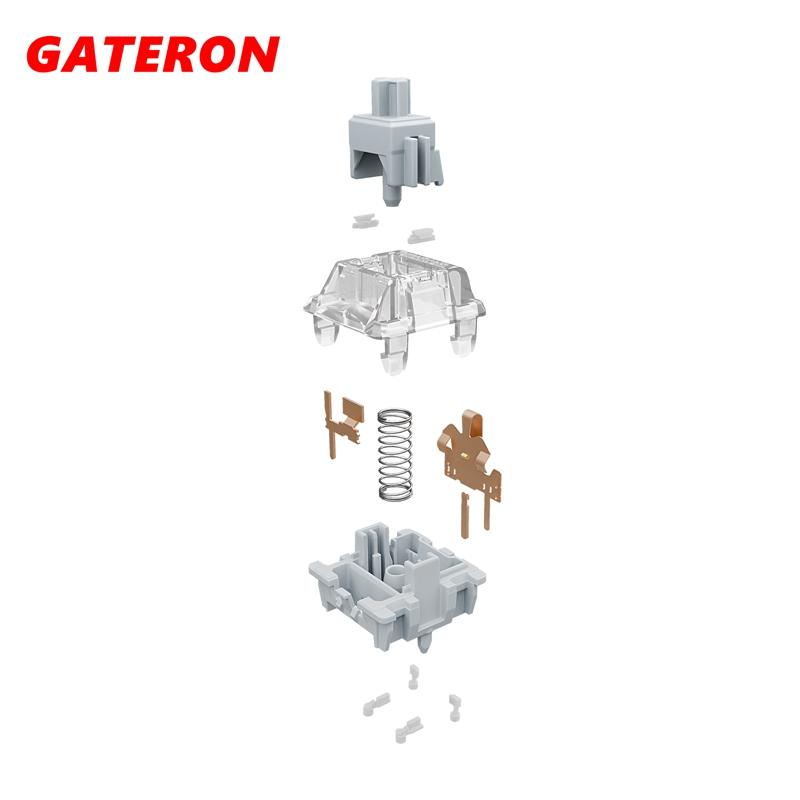 GATERON 0° Бесшумный переключатель Линейный 5-контактный Переключатели Zero Degree Для Игровой Механической Клавиатуры Двойная Направляющая 6-позиционная Смазанный